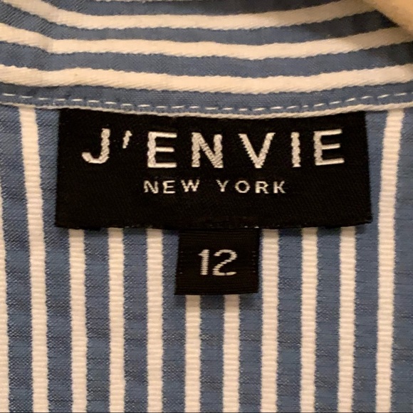J'ENVIE seersucker blouse Size 12 - Picture 3 of 6